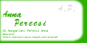 anna perecsi business card